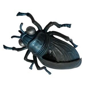 Vintage Arco Metallic Blue Black Insect Beetle Fly